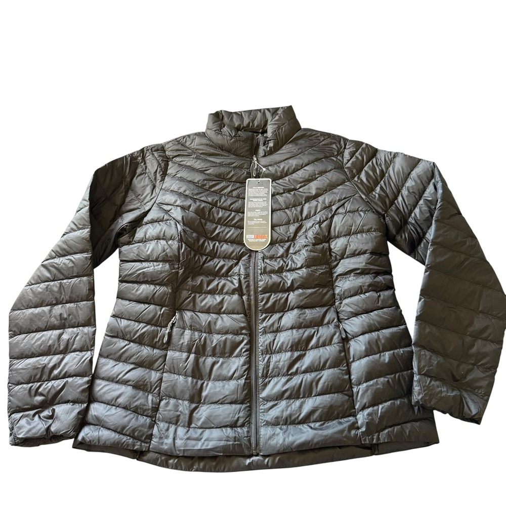 32 Degrees Puffer Jacket Women Medium Black NWT Quilted Lightweight Down Fill